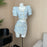 Elegant Chic Vintage Tweed Sets Women Outfits Puff Sleeve Double Breasted Cropped Tops + Asymmetrical Mini Skirt Two Piece Suits
