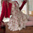 Y2K Sweet Floral Dress Set Woman Casual Red Short Cardigan Elegant Lace Mini Dress Female Korean Prairie Chic Clothing Suit