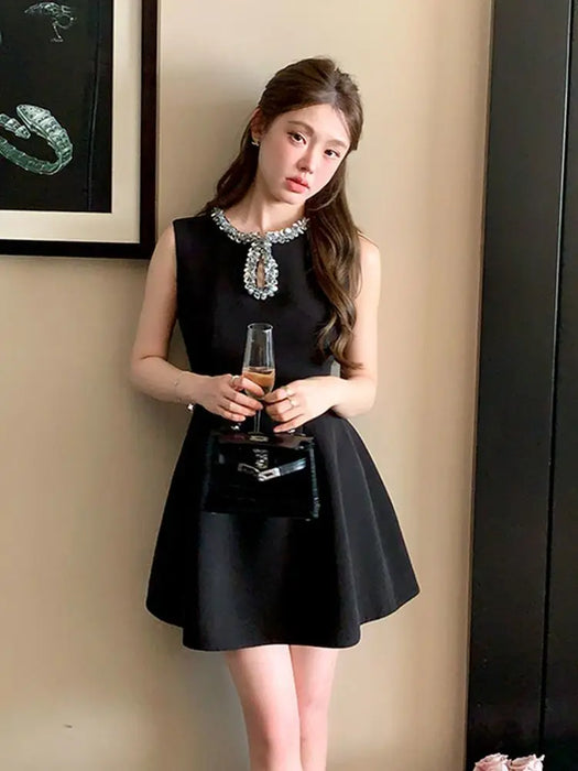 2025 French Luxury Designer Sequined Summer Dresses For Woman Elegant Fashion Casual Short Dress Party Vestidos Feminino Robes