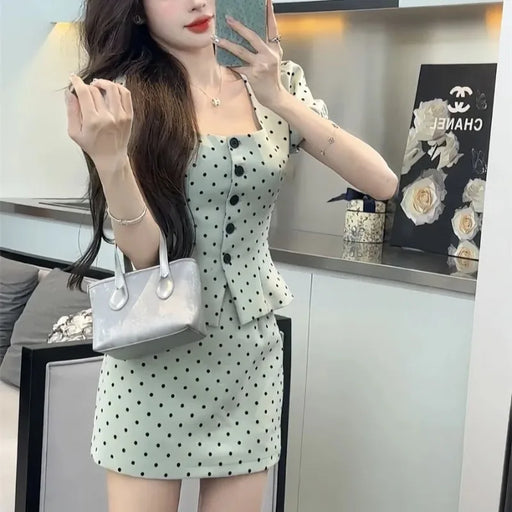 Party Short Sleeve Kawaii 2 Pieces Sets for Women Skirt Woman Outfit Y2k Streetwear New in The Same Matching Vintage Stylish