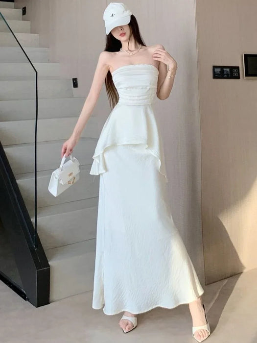 Sleeveless Women's Two Skirt Piece Set Festival Clothing Luxury Y2k Clothes Cheap Offers Vacation 2025 Trend Full Female Outfits