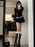 Sweet And Spicy Korean Sle irt And Skirt Set Women's Early Spring College Sle Stripe Splicing Pleated Skirt Two Piece S...
