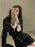 Black Y2k Mini Skirt Set Women Casual Korean 2 Piece Dress Set Crop Tops Jacket Tops + Short Skirts Elegant Suit 2022 Autumn New