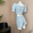 Elegant Chic Vintage Tweed Sets Women Outfits Puff Sleeve Double Breasted Cropped Tops + Asymmetrical Mini Skirt Two Piece Suits