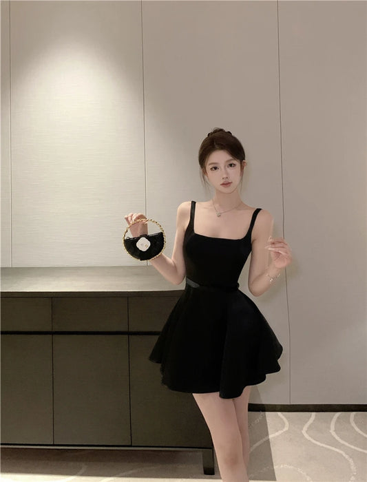 Ele Satin Slim Fit ter Dr Women's Summer High Waist Flared ort Skirt Slimming A-Line Dr Korean Sle Casual Wear