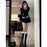 Sweet And Spicy Korean Sle irt And Skirt Set Women's Early Spring College Sle Stripe Splicing Pleated Skirt Two Piece S...