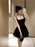 Ele Satin Slim Fit ter Dr Women's Summer High Waist Flared ort Skirt Slimming A-Line Dr Korean Sle Casual Wear