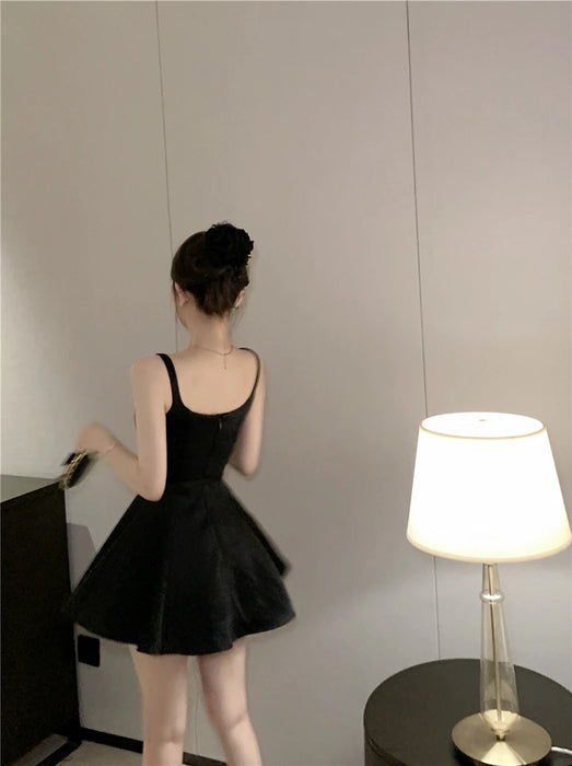 Ele Satin Slim Fit ter Dr Women's Summer High Waist Flared ort Skirt Slimming A-Line Dr Korean Sle Casual Wear