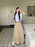 Slit Stripe Women's Two Skirt Piece Set Festival Elegant Casual Vintage New in The Same Korean Style Co Ord Chic Female Outfits