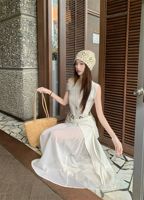 Office 2 Pieces Skirt Sets for Women Summer Fashion 2025 Korean Style Full Y2k Streetwear Chic and Elegant Co Ord Woman Outfit