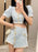 Elegant Chic Vintage Tweed Sets Women Outfits Puff Sleeve Double Breasted Cropped Tops + Asymmetrical Mini Skirt Two Piece Suits