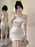 VenusFox Woman Dress Strapless Ruffles Sweet Off Shoulder Patchwork Slim Sweet Backless Summer Fashion Party Mini Dresses Sexy