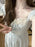 VenusFox French Retro Fairy Style Small Flying Sleeves Summer New Korean Temperament Lace Bow Blue Forest Style Dress Women
