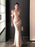 VenusFox Women's Vintage Pink & White Lace Patchwork Strapless Maxi Dress