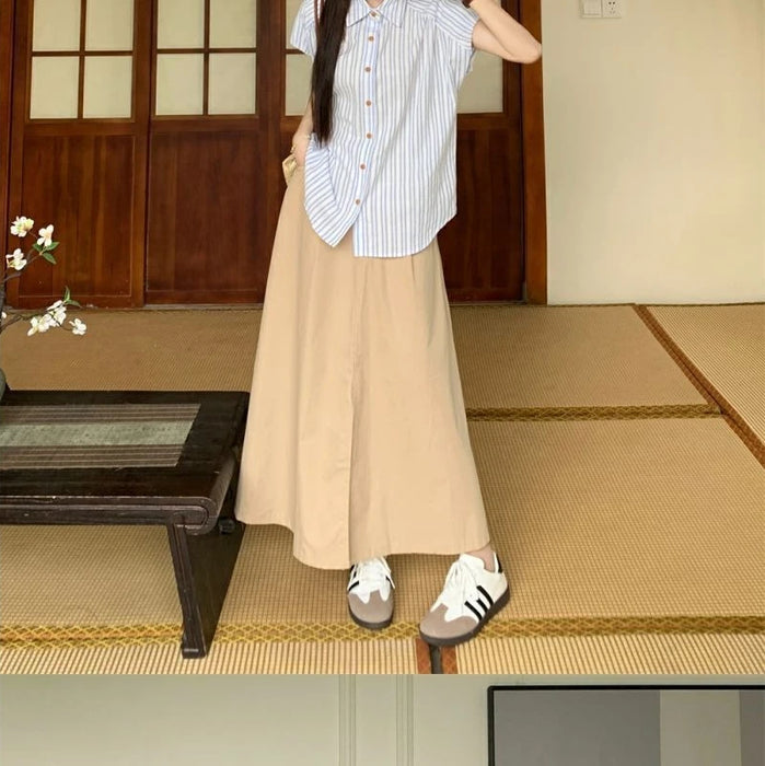 Slit Stripe Women's Two Skirt Piece Set Festival Elegant Casual Vintage New in The Same Korean Style Co Ord Chic Female Outfits