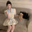 Kawaii 2 Pieces Skirt Sets for Women Vacation 2025 New Matching in The Same Full Summer Fashion Clothing Trend Woman Outfit