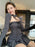 Korean Chic Spicy Girl Long Sleeve Cardigan Slim Fit Tube Top Bow High Waist Pleated Short Skirt Set Two Piece Set Women Outfits