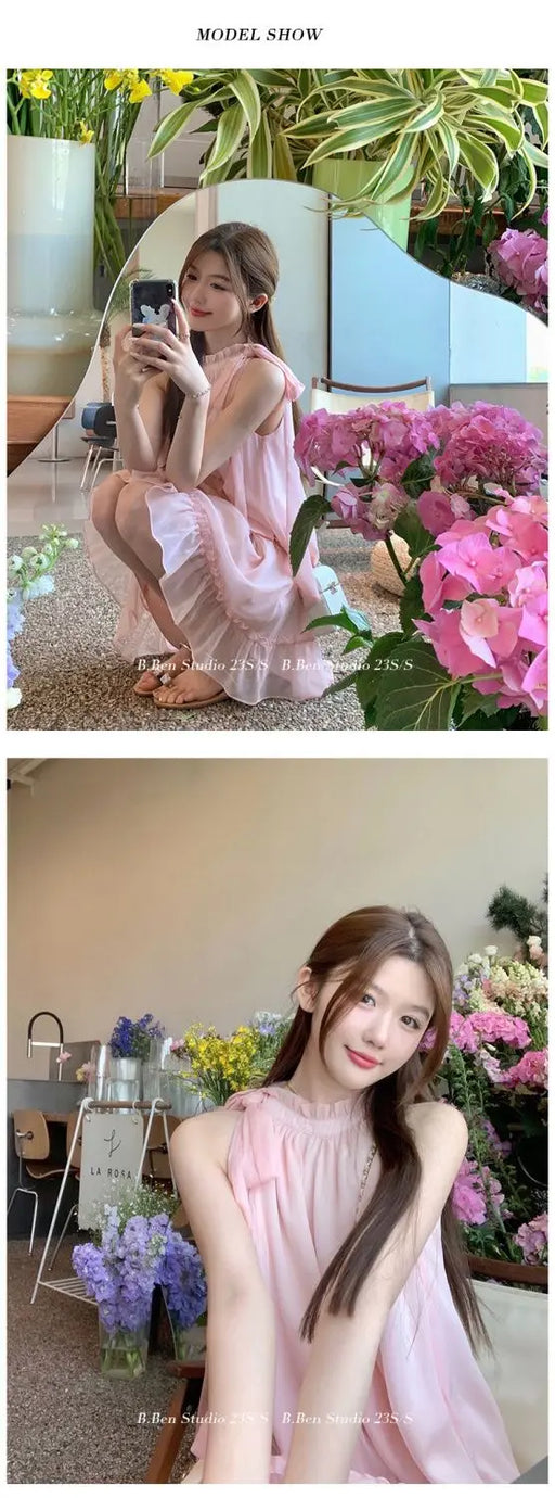 VenusFox Women's Elegant Sleeveless Mini Dress – Korean-Inspired Casual Summer Dress