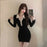 Sexy Female Dress Bodycon Tight Elegant Party Corset Outfits Full Casual Youth Retro Cotton Women's Long Sleeve Dresses Coquette