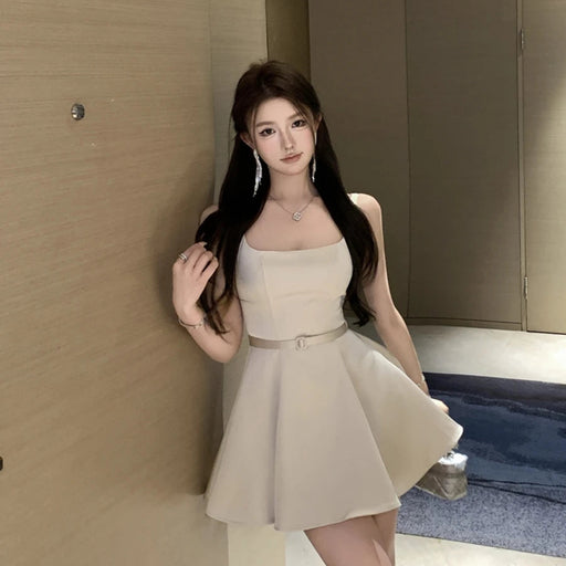 VenusFox Women's Korean Style High-Waist Satin A-Line Flared Midi Skirt – Elegant Summer Casual Wear