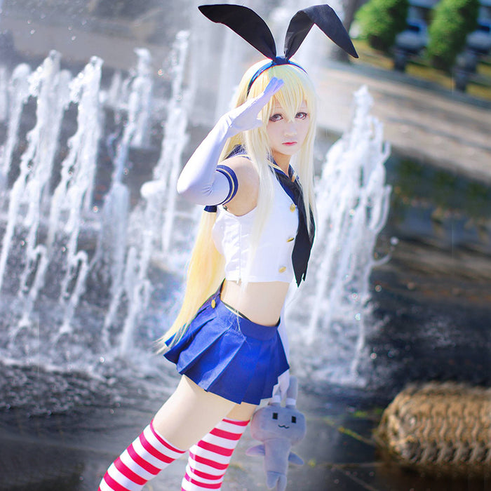 VenusFox Anime Kantai Collection Shimakaze Cosplay Costumes Women Halloween Sexy Bunny Suit Girl's Uniforms Full Set With Stockings