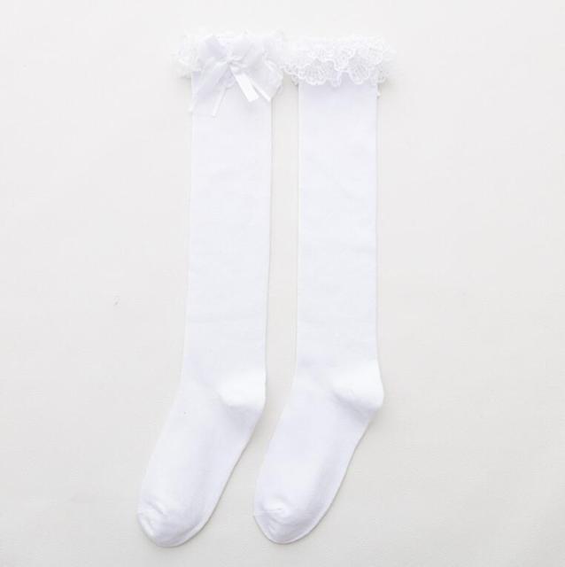 VenusFox Cute Lace Long Stockings Women Lolita High Knee Socks Femme Cotton Socks Leg Streetwear Calcetines Christmas