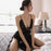 VenusFox Sexy Lingerie Nightgowns Autumn Suspender V-neck Long Nightdress Ladies Sleepwear Sling Lace Sheer Cross Erotic Night Sleep Dress