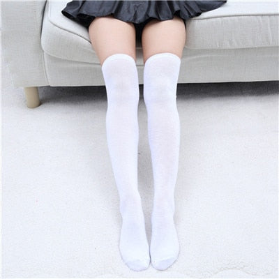 VenusFox Stripe Stockings Girls Korean Japanese Kawaii Lolita Socks Muply Casual Thigh High Knee Socks Womens Long Socks