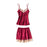 VenusFox Women Pajamas Sets Sexy Nightgown Satin Sleepwear Nightdress Night Gown Sleeveless Slings+Shorts Homewear XXL #F