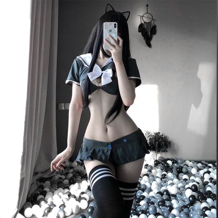 VenusFox Sexy Lingerie Set For Women Anime Cosplay Exoti Costumes School Girl Outfit Mini Skirt Uniform Erotic Party Sexi Apparel Fashion