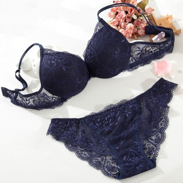 VenusFox Sexy Lace Red bra and panty set Lingerie Plunge Push Up Underwire Padded bra Underwear Women Intimates Dentelle 6 colors