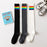 VenusFox Rainbow over the knee socks winter rainbow stripes wild street women's socks fashion trend girl ladies