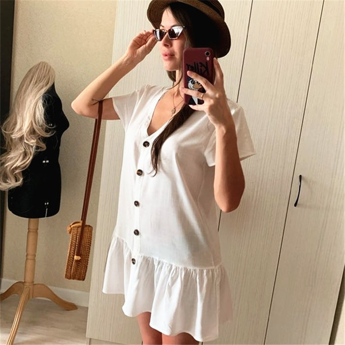 VenusFox New Beach Cover up robe Plage Pocket Swimsuit Cover up Sarong Beach Shirt Tops Bathing Suit Women Beachwear Pareo Tunic #Q469