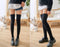 VenusFox Stripe Stockings Girls Women Over Knee Thigh High Over The Knee Stockings For Ladies Girls Warm Knee Socks black/white