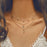 VenusFox Female Necklace Multi Layered Moon Women Necklace Choker Statement Crystal Gold Color Necklace Girl Party Wear Gift Jewelry