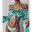 VenusFox Long Sleeve Swimwear Women Bandage Bikini Mujer 2020 Summer Sexy Print Brazilian Swimsuit Female Three Pieces Biquini Set