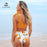 VenusFox Orange and Floral One-shoulder High-waisted Bikini Sets Sexy Swimsuit Two Pieces Swimwear Women 2021 Beach Bathing Suits