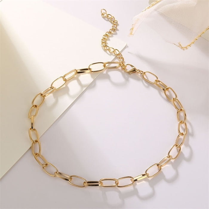 VenusFox Vienkim Punk Gold Color Choker Necklace Shell Necklaces Statement Big Miami Cuban Chunky Thick Chain Necklace Women Jewelry Gift