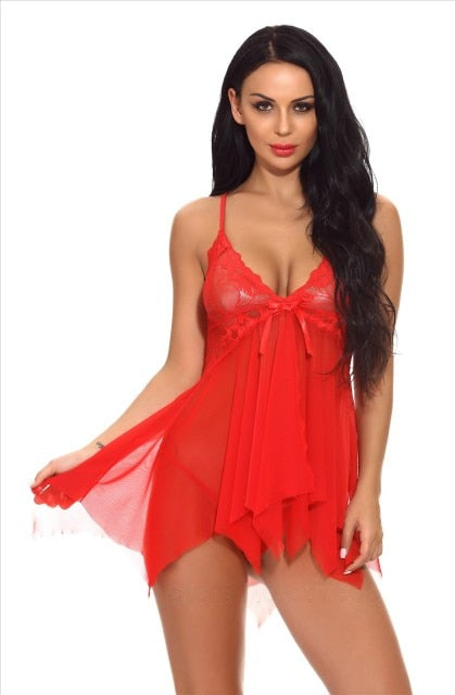 VenusFox Women Sexy Lingerie Dress Lace V Neck Sleepwear Strap Chemise Erotic Strap Nightie Sexy Costumes Sexy Underwear