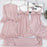 VenusFox 5PCS Pajamas Set Silk Satin Women's Lace Nightwear Spring Strap Pajamas Suit Female Lounge Sleepwear with Chest Pads Home Wear