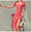 VenusFox Summer Vintage Party Dress Lady France Style Puff Sleeve Floral Print Square Collar Side Split Midi Dress 2021