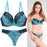 VenusFox 2 Piece Sexy Bra Underwear Set Women Lingerie Push Up Ultra-Thin DD E Cup Adjusted Wired Plus Size Lace Thong Bras Panty Suit