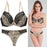 VenusFox 2 Piece Sexy Bra Underwear Set Women Lingerie Push Up Ultra-Thin DD E Cup Adjusted Wired Plus Size Lace Thong Bras Panty Suit