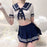 VenusFox Sexy Lingerie Blue sailor moon School Girl outfit Erotic Short top see through cosplay costumes Top and MiniSkirt For Women