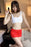 VenusFox Women Sexy Micro Red Black Skirts See Through Transparent Cute Short Mini Skirt Night Club Tight Package Hip Skirt 77