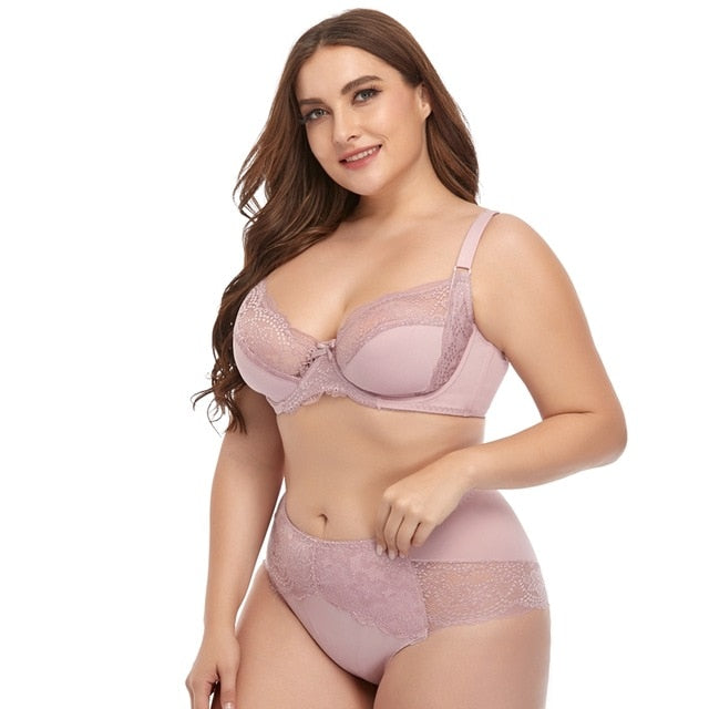 VenusFox Soft Thin Breathable Comfort Underwear Set for Women Autumn Winter Lingerie Set Plus Size Bras and Panties Set