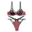 VenusFox Classic Pink Bra Set Lingerie Push Up Brassiere Black Lace Underwear Set Sexy Bandage Panties For Women Underwear