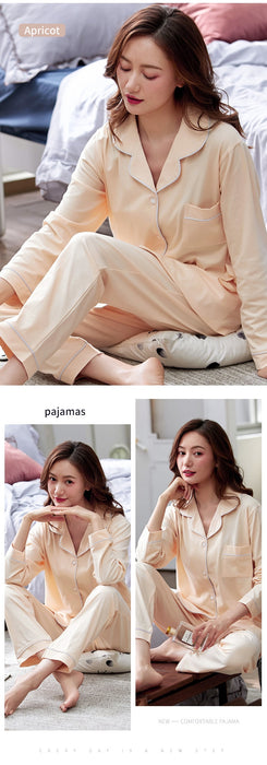 VenusFox Women 100% Cotton Pajamas Winter Dormir Lounge Sleepwear Solid White Pijama Mujer Bedroom Home Clothes Pure Cotton Pyjamas PJs