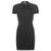 Venus Fox Gothic Choker Halter Bodycon Black Dress Female Solid Cut Out Fashion Summer Dress Mini Side Split Sundress