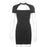 Venus Fox Gothic Choker Halter Bodycon Black Dress Female Solid Cut Out Fashion Summer Dress Mini Side Split Sundress